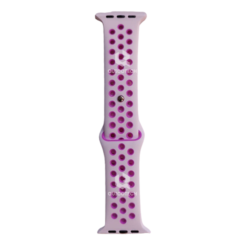 High Copy Elastic Watch Band, White & Purple