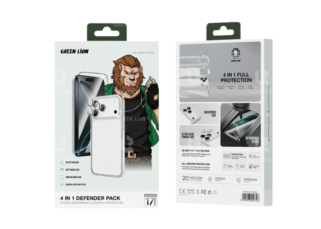 GREEN LION 4 IN 1 PROTECTION PACK IPHONE 17 PRO/ PRO MAX