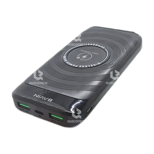 Bavin Wireless Power Bank PC093,10000 mAh, Black
