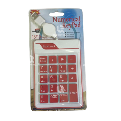NUMERICAL KEYPAD FLEXIBLE RED AND WHITE