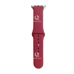 [6828-MO] Leather Band Watch, Dark Red