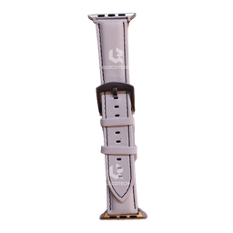[5.7308-MO] Leather Watch Band, White