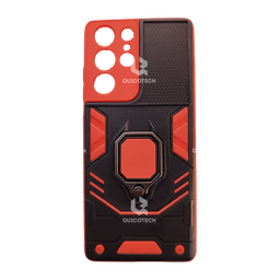 [14.6998-MO] Cover For Samsung S21 Ultra, Black & Red