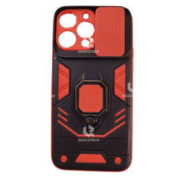 [20.6998-MO] Cover For iPhone 14 Pro Max, Black & Red