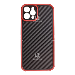 [8.6811-MO] Back Cover For iPhone 12 Pro, Black & Red