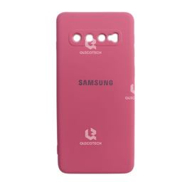 [73.303-MO] Silicon Cover For Samsung S10, Pink Purple