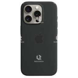 [8013-MO] Silicon Cover For iPhone 15 Pro, Black