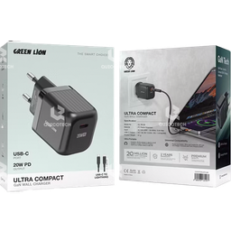 GREEN LION ULTRA COMPACT  WALL CHARGER 20W PD GL-WC30
